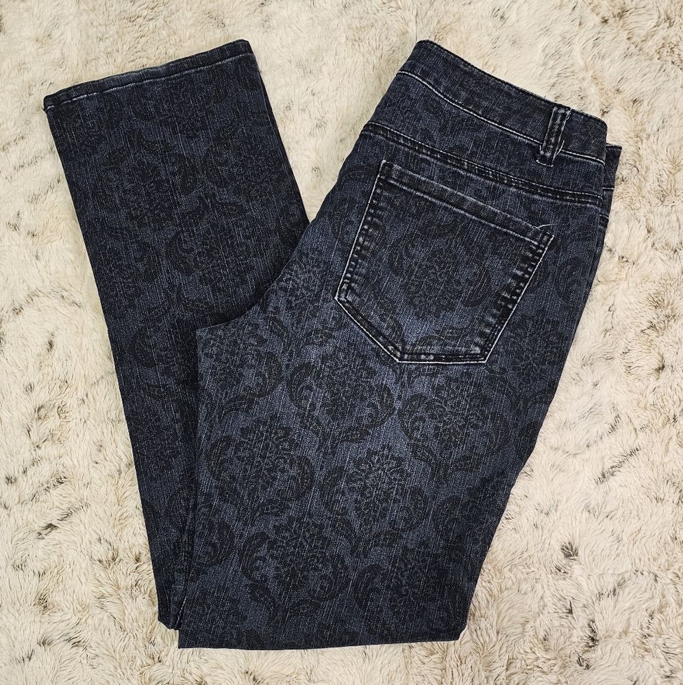 Liverpool Jeans Company Black Patterned Straight Leg Jeans - Picture 10 of 10